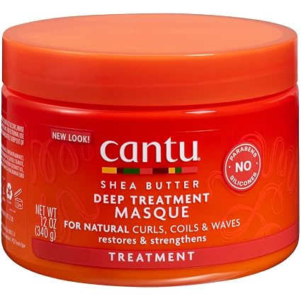 deep m ماسک درمانی عمیق مو cantu حاوی شی باتر مناسب موهای فر وزن 340 گرم - Image 1